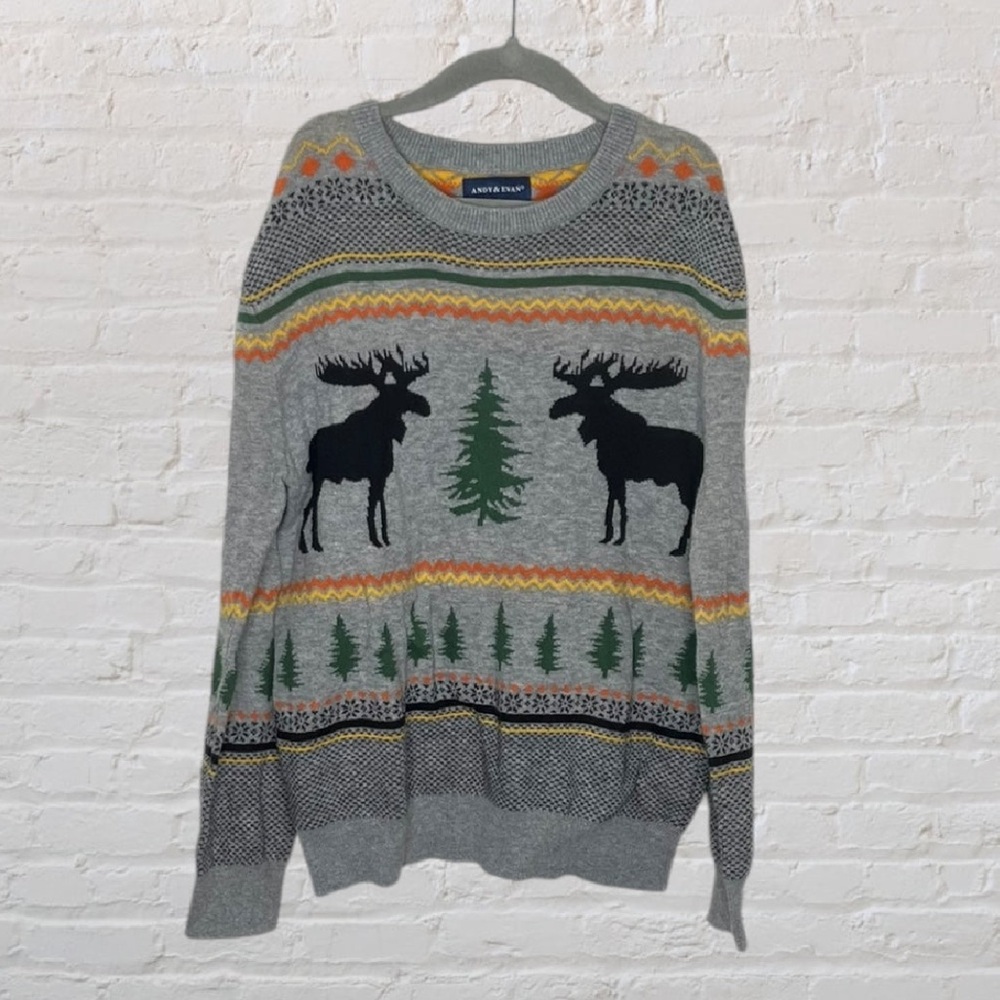 Andy & Evan Fair Isle Moose Sweater
